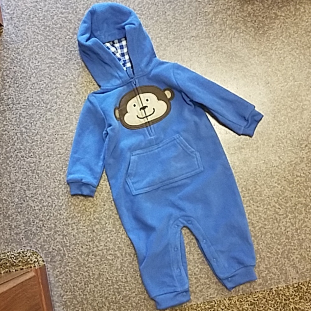 Carter's 9-month fleece monkey jumper - Picture 1 of 3